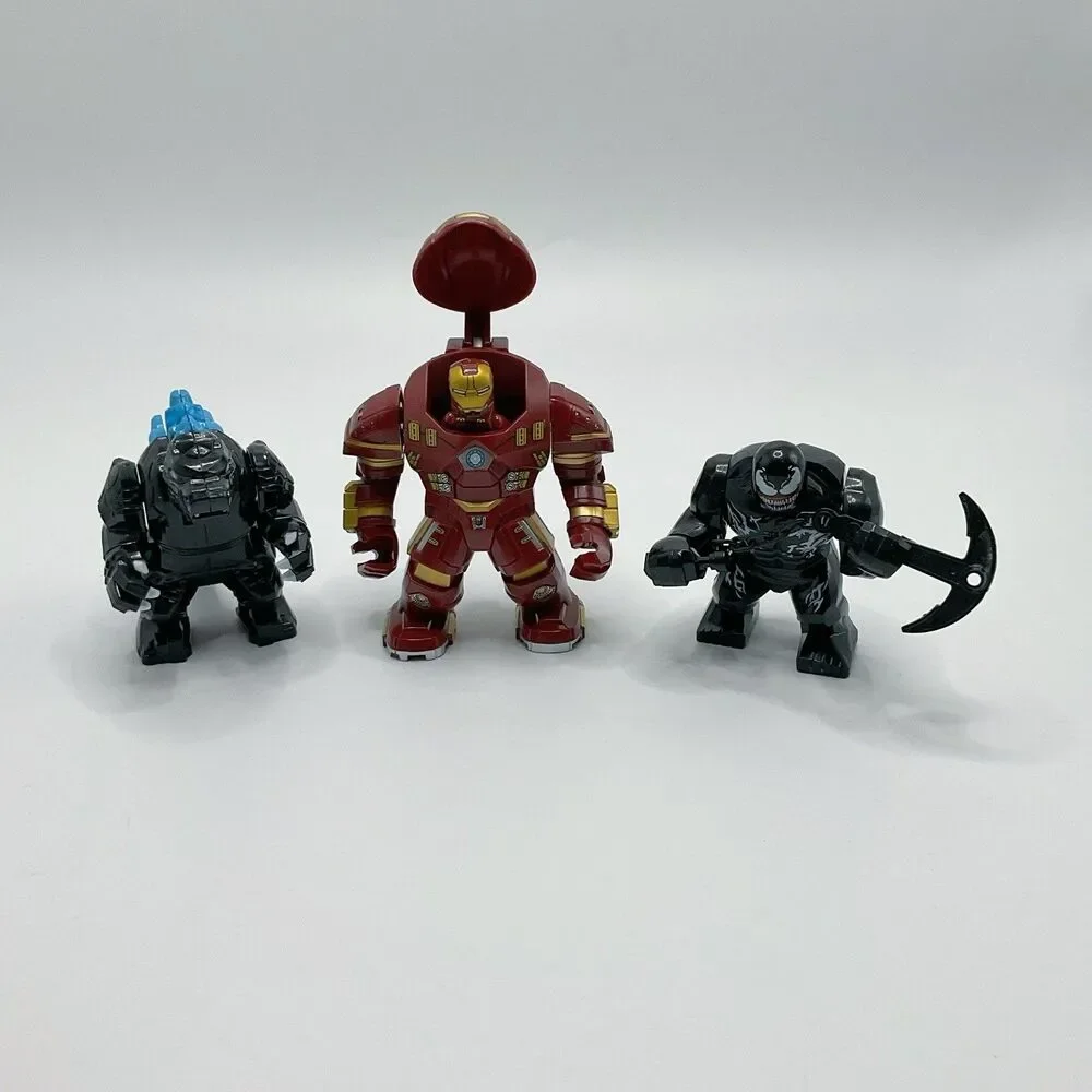 Lot of 10 Marvel Black Venom Ironman Custom Bigfig Figures NOT LEGO